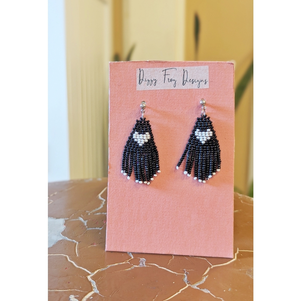 Beaded Heart Earrings